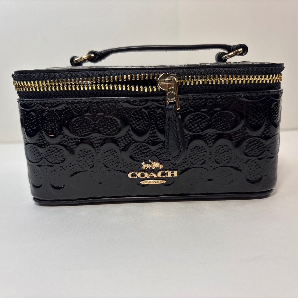 Coach Black Signature Jewelry Box Travel Case,